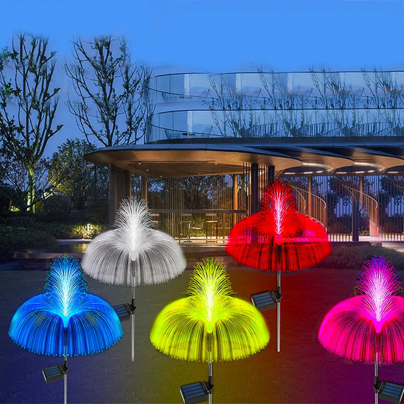 Solar Garden Flower Lights LED Outdoor Waterproof Decor Jellyfish Stake Lights For Pathway Patio Lawn Yard