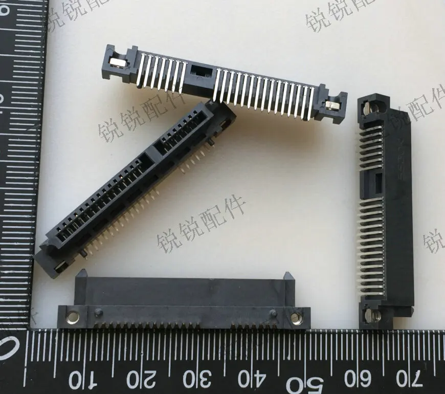 For SATA hard disk interface 7 + 15P female seat 90 degree vertical sticker type pitch 1.27MM slot socket