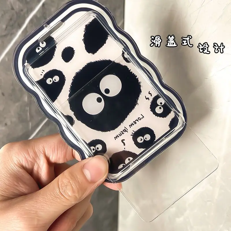 Креативный держатель для карт с черными угольными шариками, чехол для студенческого автобуса, чехол для карт доступа, чехол для карт, чехол для рабочей карты с веревкой на шею