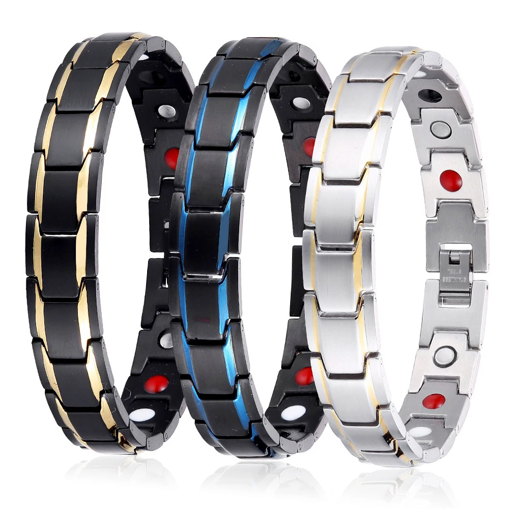 

Stainless Steel Men's Magnetic Therapy Bracelet Adjustable Wristband Bracelet Chain A Giftable Jewelry for Loved Ones