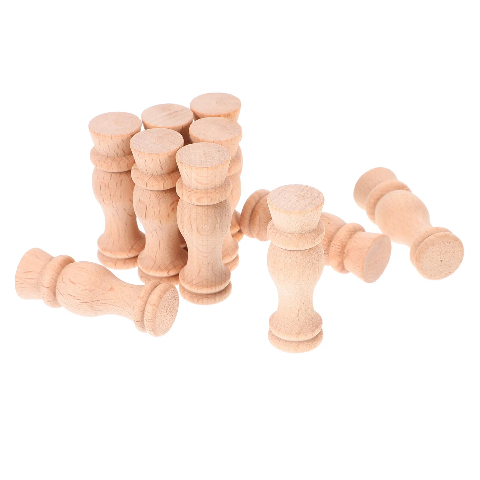 10Pcs Unfinished Decorative Wood Spindles Fluted Craft Balusters for Wine Cabinet Furniture DIY Projects Craft Wood Balusters