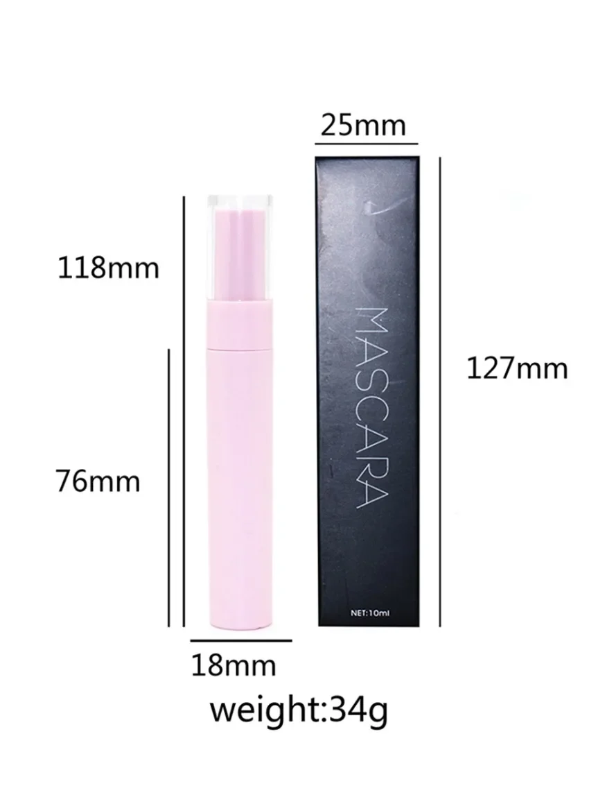 Private Label Thick Mascara Long Lasting Waterproof Lengthening Natural Quick Dry Makeup Custom Logo Wholesale Vegan Pink Tube