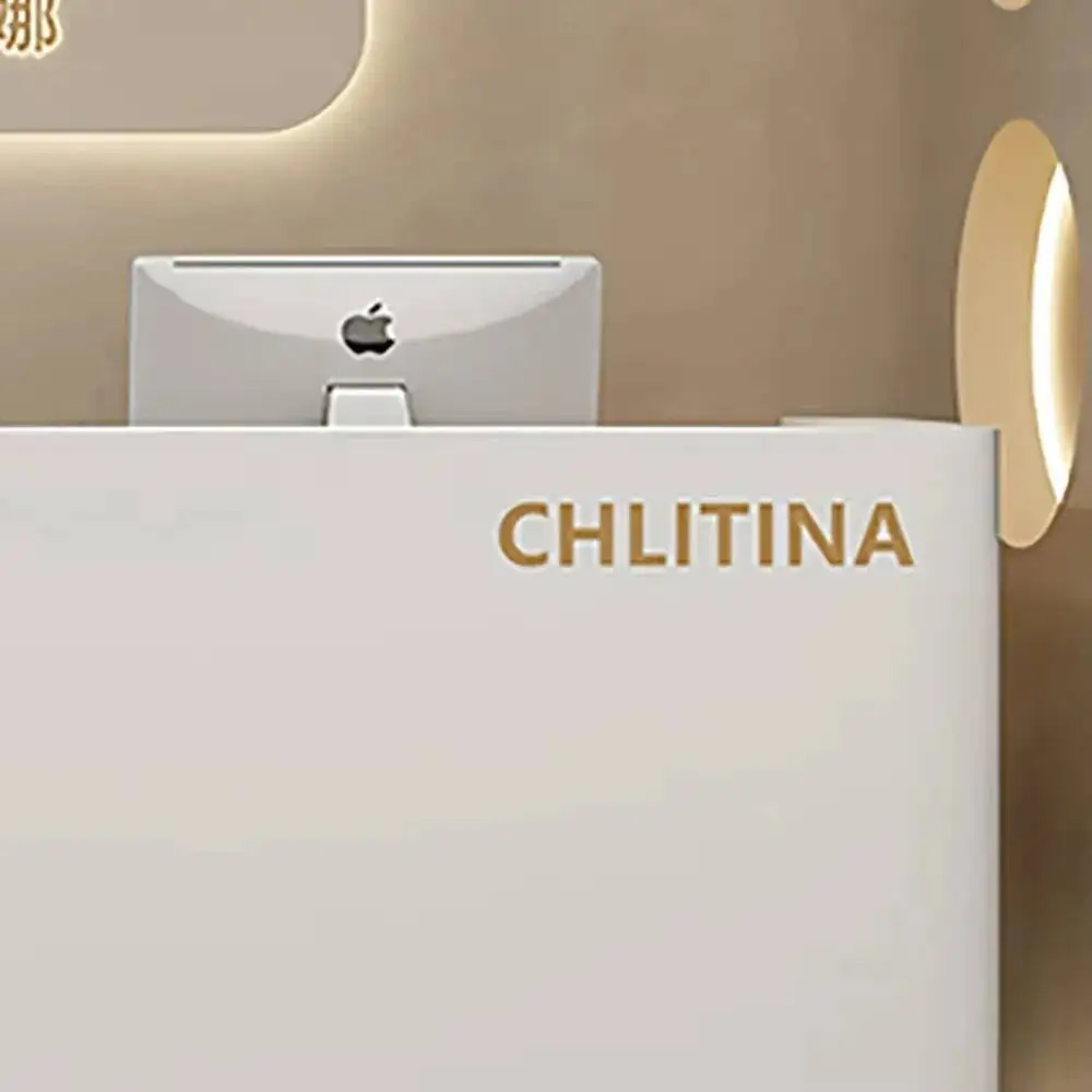 خزانة بار مضادة، أنيقة، عصرية، أنيقة، بسيطة، فريدة من نوعها، مكاتب استقبال فاخرة، أثاث تجاري Mostrador #2