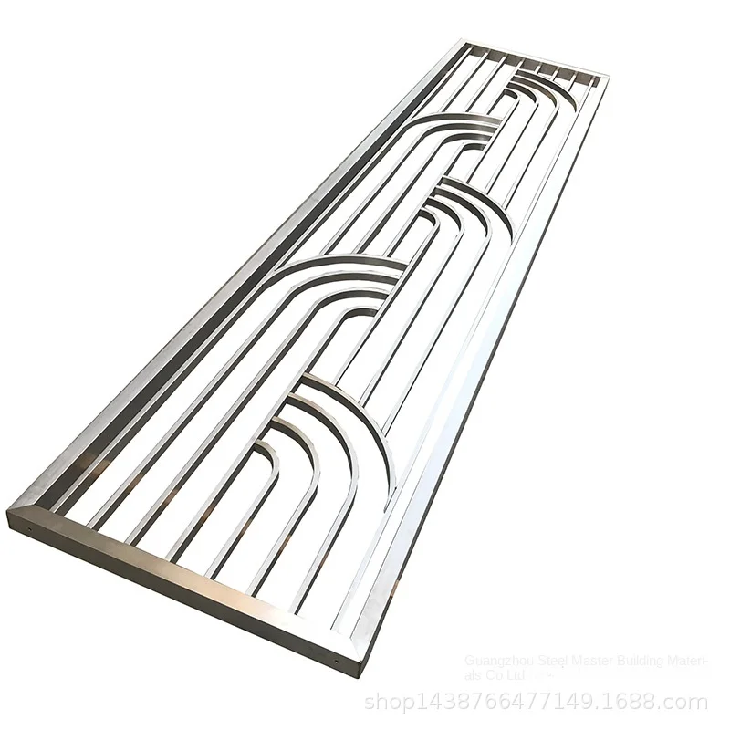 Customized 304 Stainless Steel 2B Screen Partition Hollow Lattice Porch Living Room Background Wall Hotel Decorative Cutting