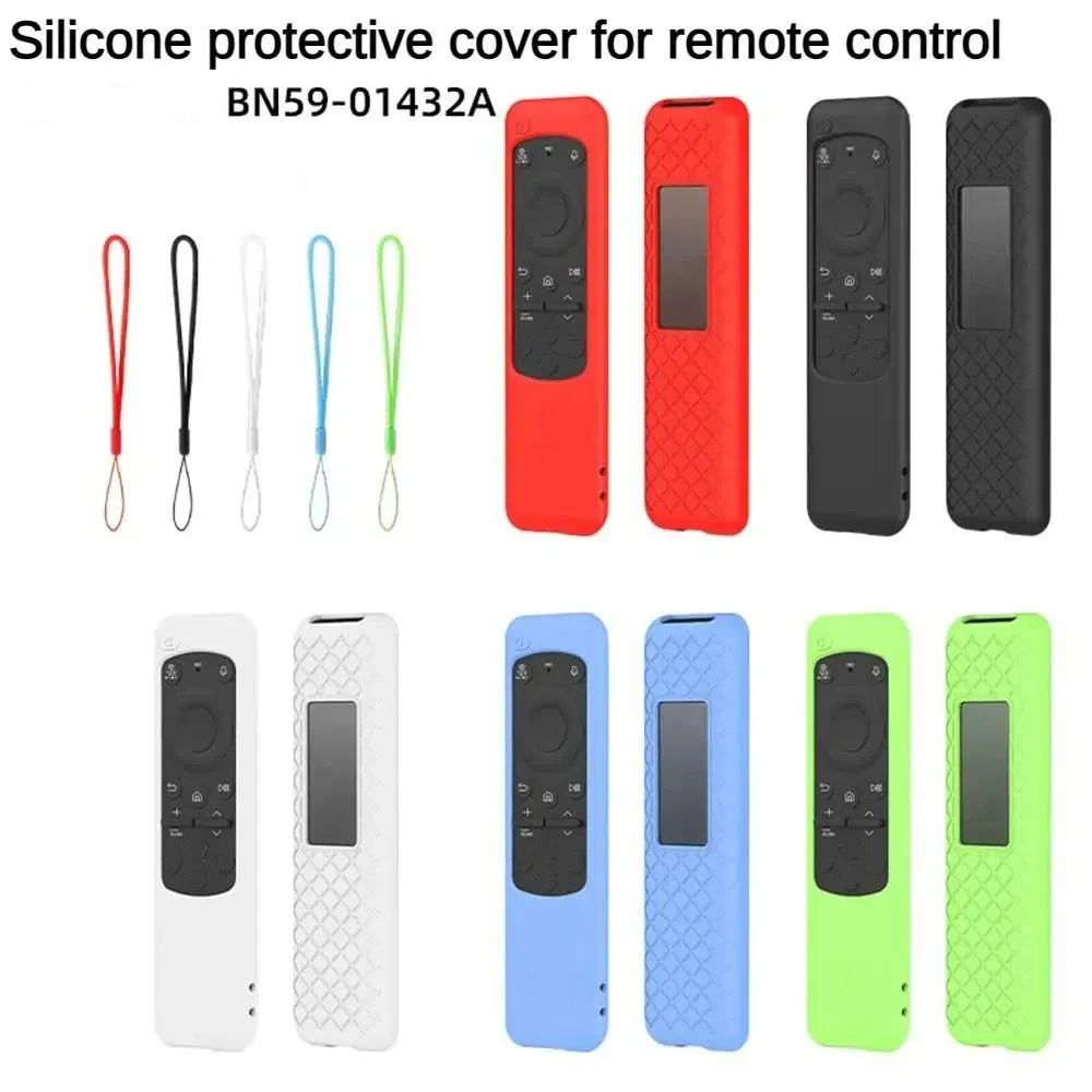 Silicone Remote Control Cover Anti-Slip Unblocked Signal Remotes Control Protector with Lanyard Soft for BN59-01432A