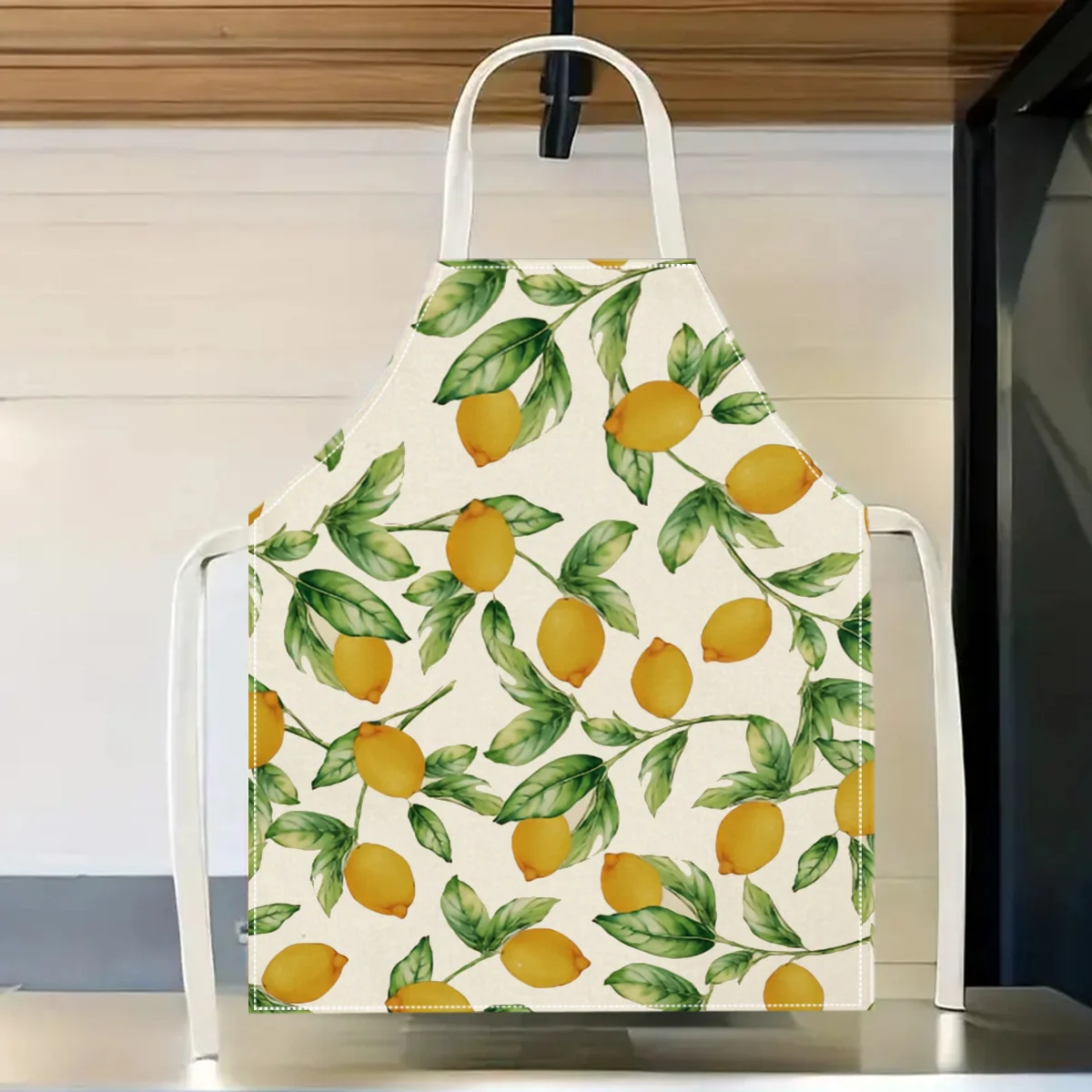1pc Lemon Pattern Apron Creative Fun Fashion Apron with Print for Home Cleaning, And Easy-Clean Kitchen Apron for Cooking And