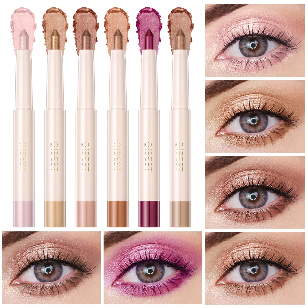 

QIBEST Pearlescent Eye Shadow Stick Single Waterproof Long Lasting Glitter Shimmer Eyeshaodw Pencil Fashion Makeup Highlighter