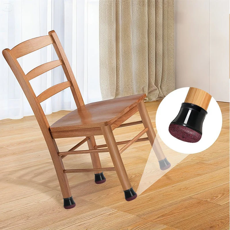 24Pcs Chair Leg Floor Protectors Small Chair Leg Protectors for Hardwood Floors Felt Silicone Caps Strengthen Bottom Protection