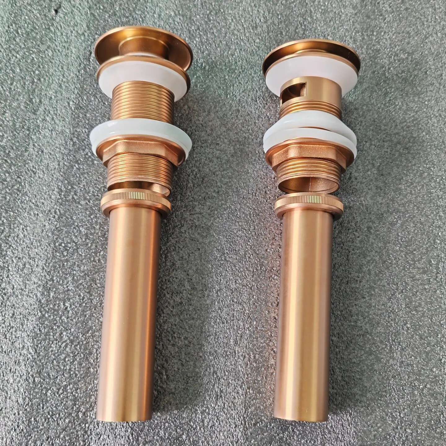 MTTUZK Kitchen Sink Brass Brushed Rose Gold Drainer Bathroom Brass Basin Push Down Pop-Up  Drain