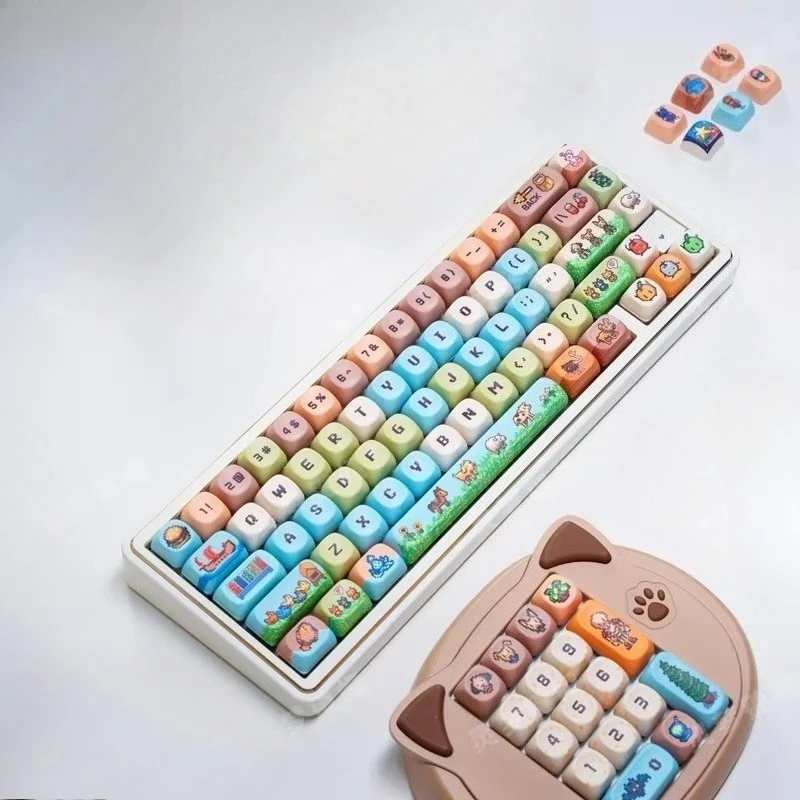 Pixel Design Stardew Valley PBT Keycaps Dye-Sublimation MOA Profile Compatible with 60-108 Keyboard