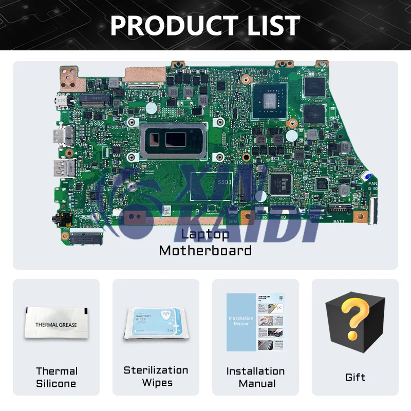 Computer Mainboard For ASUS VivoBook X432FL X432FA X432FAC X432FLC Laptop Motherboard i3 i5 i7 8th 10th CPU 8GB 16GB RAM V2G UMA