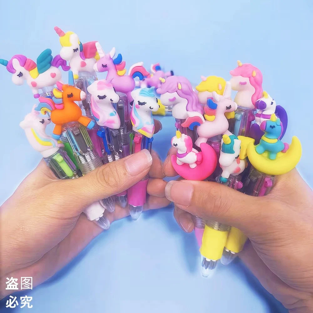 10 sztuk/partia Kawaii jednorożec Mini 4 kolory długopisy Cartoon śliczne kucyk długopis dla dzieci szkolne artykuły papiernicze artykuły biurowe prezenty