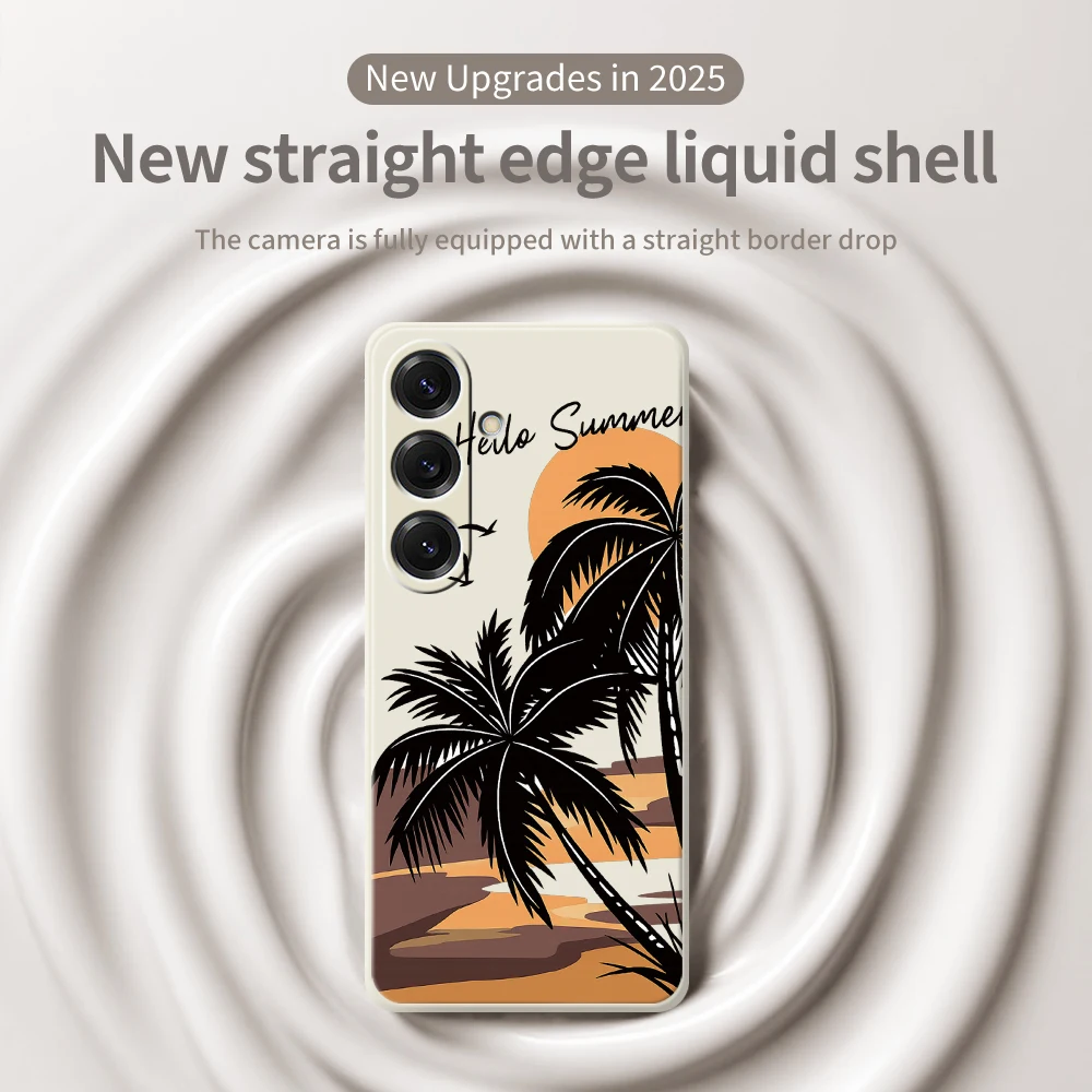 الصيف جوز الهند الظل قضية الهاتف لسامسونج غالاكسي S25 S24 S23 S22 S21 S20 الترا زائد S20FE S21FE S23FE S24 FE S10 زائد غطاء