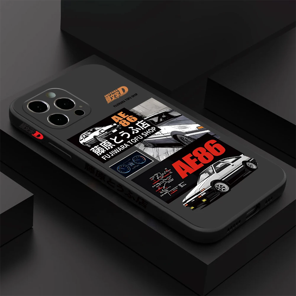 Initial D AE86 Phone Case for Xiaomi 13 13T 12 12T 11T 10T 11 Lite Poco F5 F4 X5 X4 X3 GT M5 M4 Pro 4G 5G Straight Edge Cover