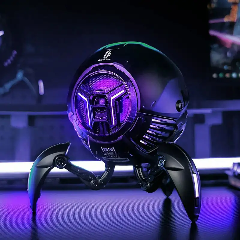 Mars Pro Wireless Speaker RGB Light Zinc Alloy Metal Bass Subwoofer Sci-Fi Mecha Stereo Sound Speaker