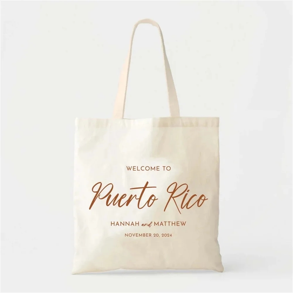 Puerto Rico Welcome Tote - Wedding Welcome Bag - Custom Wedding Tote - Bachelorette Gift - Destination Wedding Tote - Puerto Ric