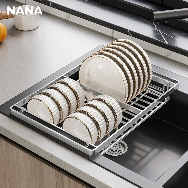 Firm 304 Stainless Steel Sink Drain Rack, Pool Water Control Storage Rack, Vegetable Basin Upper Rack Factory