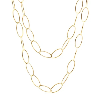 Pulseras únicas ovaladas de acero inoxidable para mujer, cadena de eslabones O, color plateado/dorado