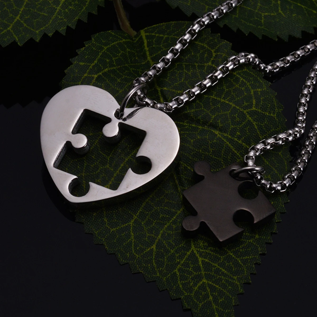

Shaped Puzzle Cross Stainless Steel Love Matching Lovers Heart Pendant Necklace Couples Jewelry Valentine Gift Christmas Present