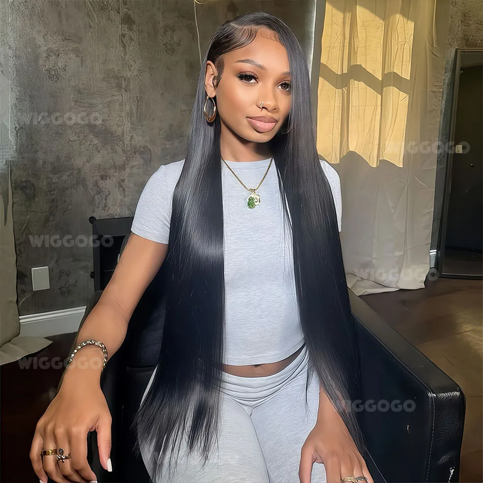 

5x5 13X4 13X6Прозрачный Hd кружевной фронтальный парик Предварительно выщипанные бразильские передние парики для женщин 20-42 дюйма Черные прямые парики из человеческих волос