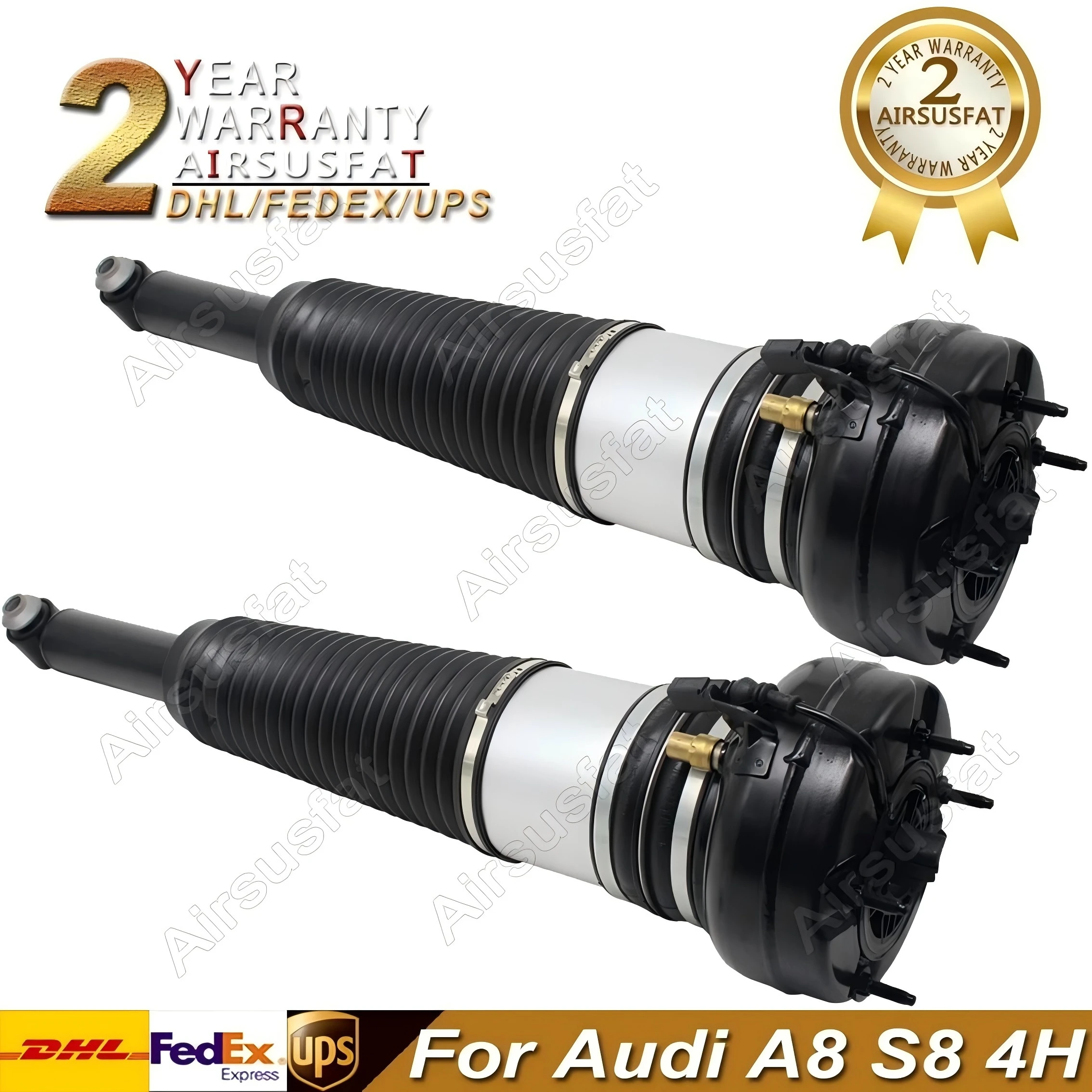 Pair Rear Air Suspension Struts Fit Audi A8 D4 4H Quattro 2011-2018 4H6616002F 4H0616001M