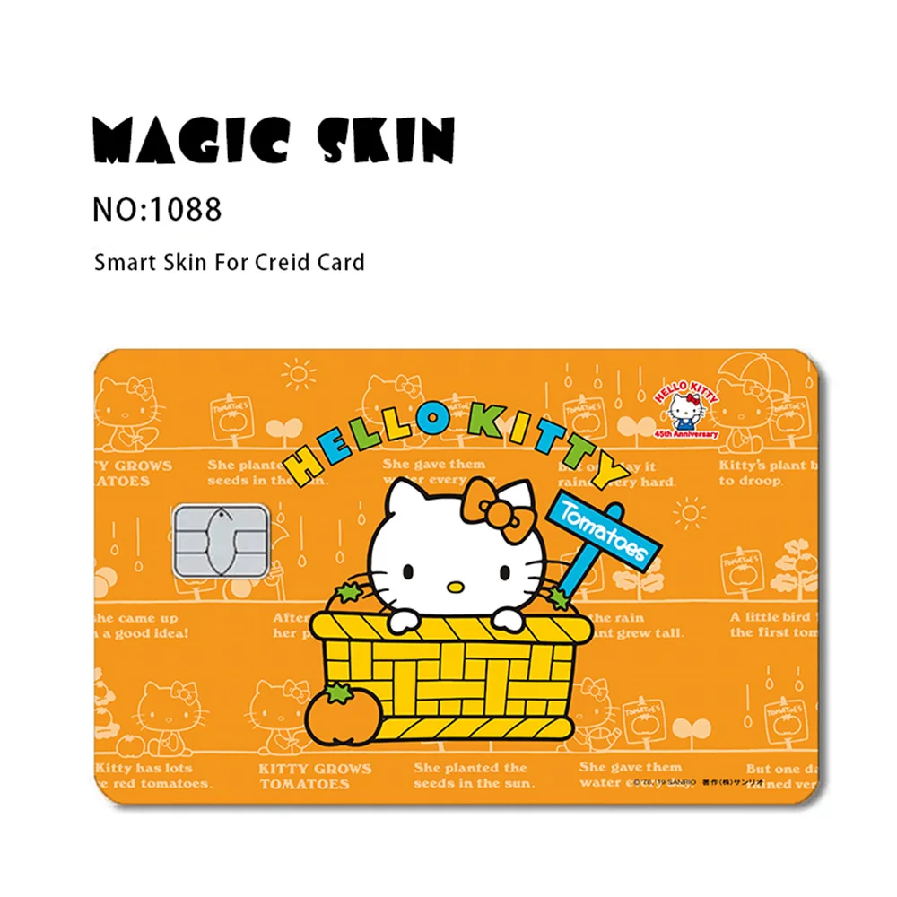 Naklejki na karty kredytowe z postaciami z kreskówek Sanrio, urocze Hello Kitty, Kuromi, Melody, naklejki na karty VISA, dekoracje na karty bankowe, zabawka dla dziewczynki