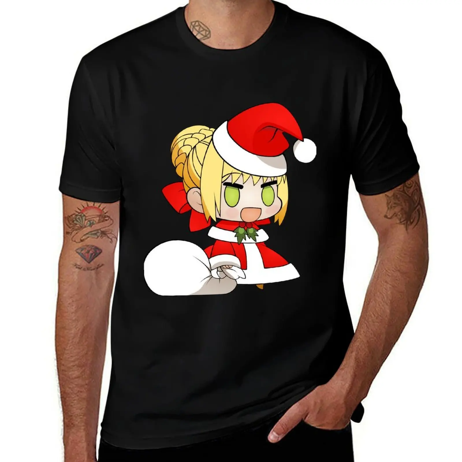 

Padoru T-Shirt black cotton t-shirt plain for man package cotton tshirt 100% T-Shirt