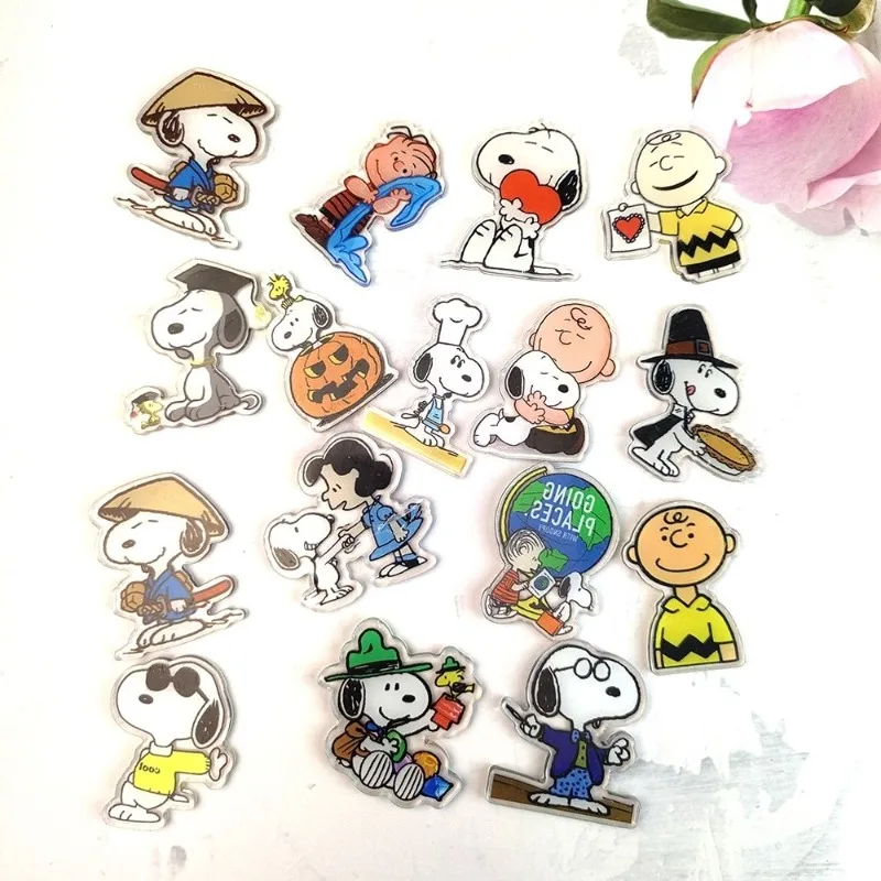 Snoopy Cute Cartoon Magnetic Stickers Toy Refrigerator Magnets Acrylic Magnetic Stickers Home Waterproof Decorative Stickers