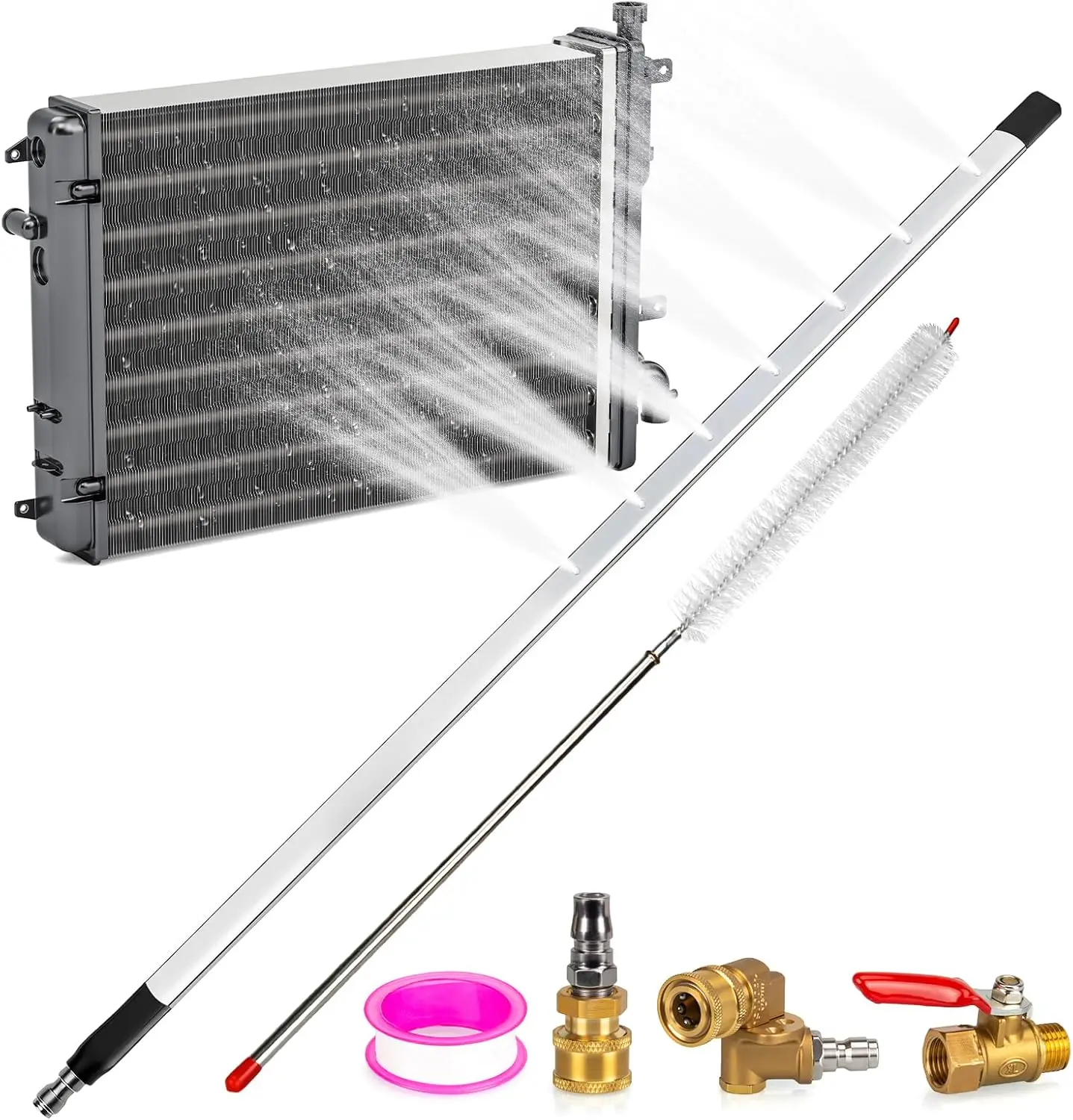 ترقية عصا غسالة الضغط المبرد 47 بوصة، 4500 رطل لكل بوصة مربعة، 7 فوهات، فرشاة، منظف دافق محمول للشاحنة والسيارة #1