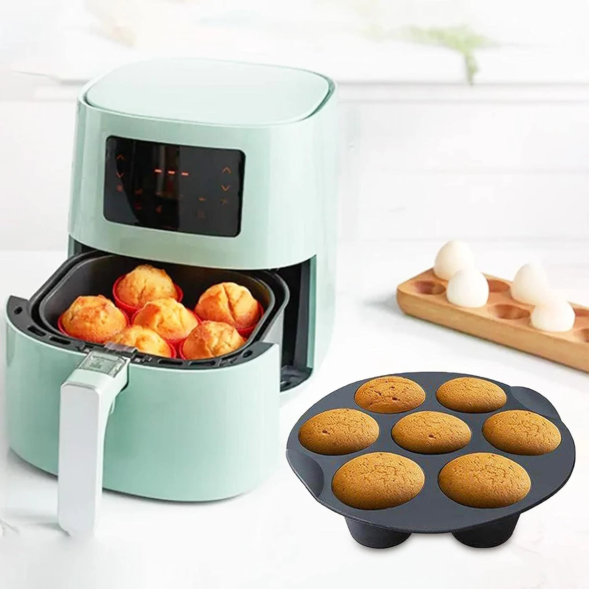 7 Hole Cake Mold Food Grade Baking Cake Silicone Microwave Oven Baking Mold Non-stick Silicone Air Fryer Mold