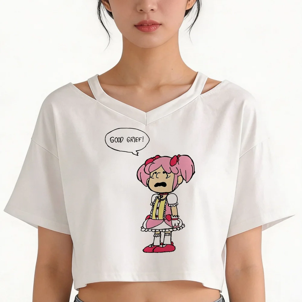 Madoka Magica crop top ladies emo baddie grunge party clearance sales t shirt kawaii alternative  vintage y2k meme