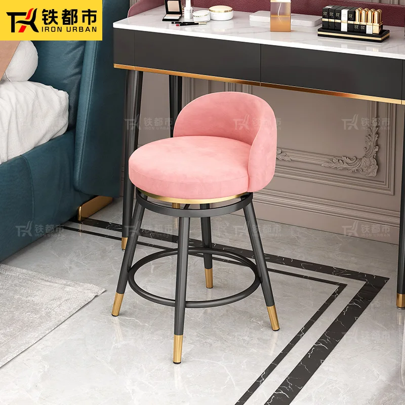 Dressing table stool swivel backrest bedroom girl net red light luxury minimalist desk modern  manicure makeup chair