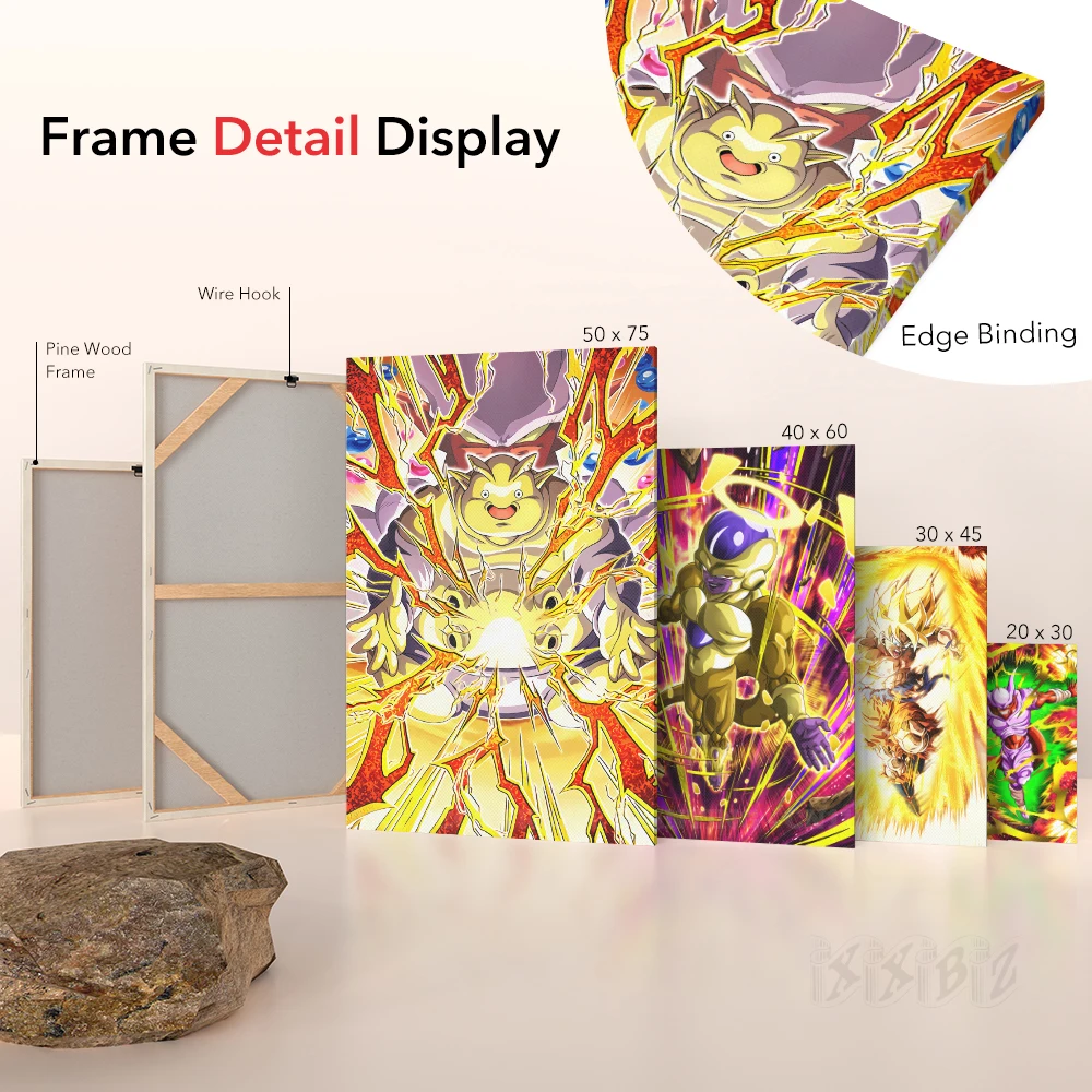 قماش جدار الفن HD يطبع المشارك ديكور المنزل اللوحة غرفة نوم مع الإطار الساخن الدم أنيمي صور لعبة دراغون بول ديكور