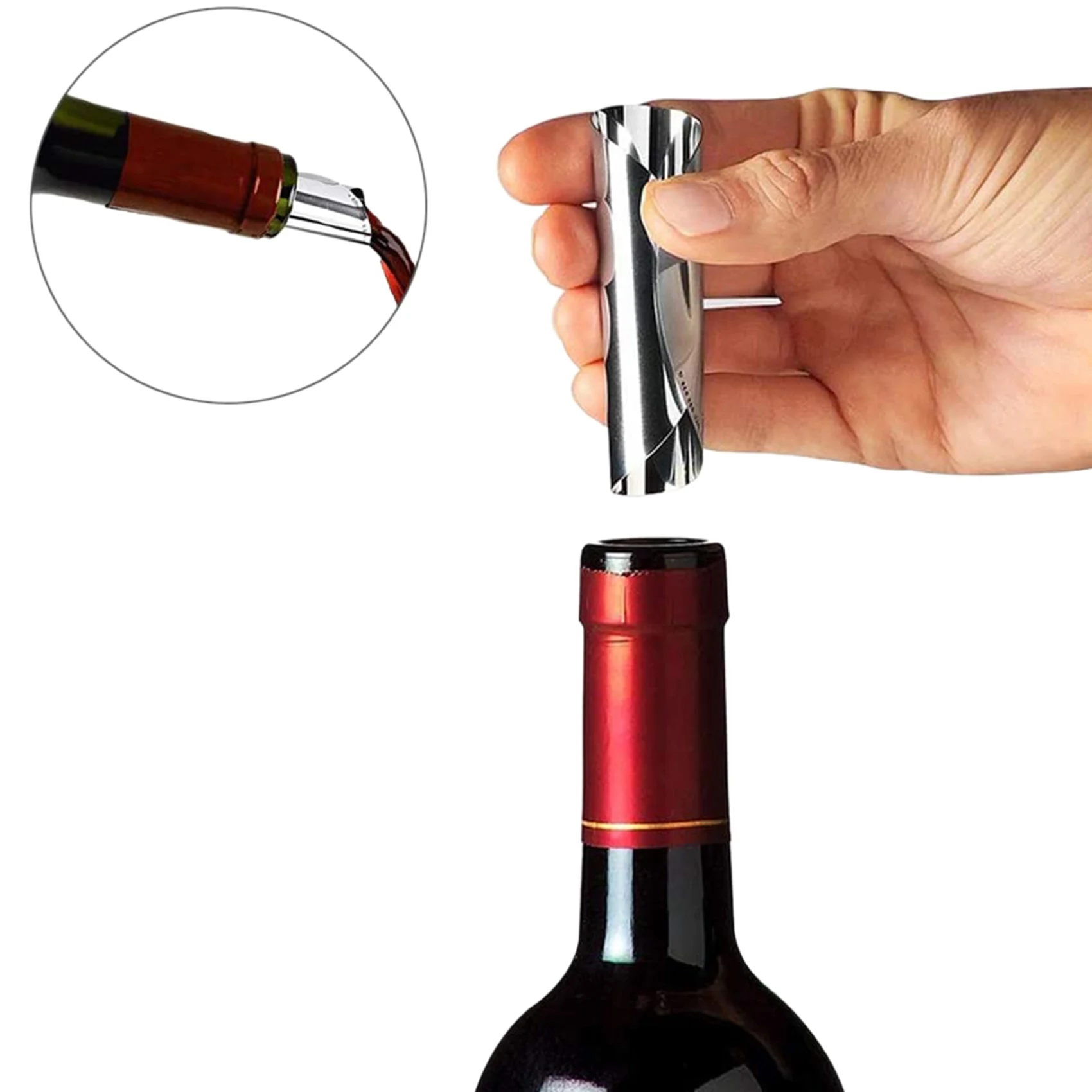 LLCS-300 Pcs 3 Inch Silver Wine Pourer Discs Drip-Proof Drip Pouring Pour Spout Pour Wine Thin Slice