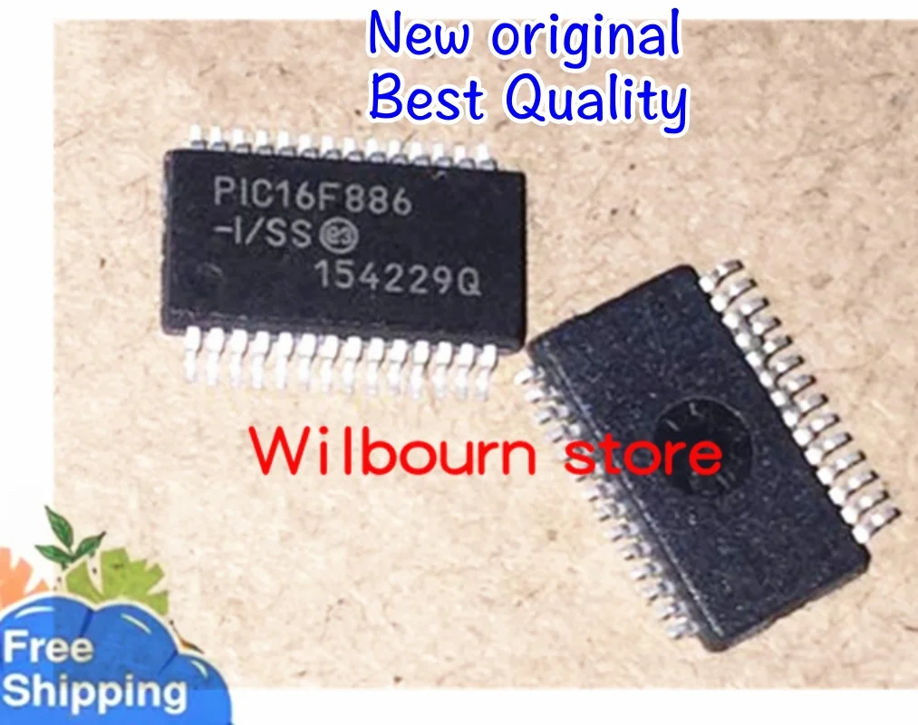 

10PCS/LOT 100% NEW PIC16F886-I/SS PIC16F886T-I/SS PIC16F886 SSOP28 Controller chip