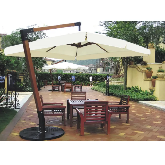 

Large Square Shape Wooden Parasol Hanging Outdoor Umbrella