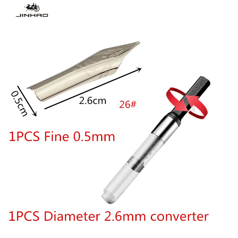 

1pcs Jinhao Original Nib for Fountain Pens, Fine 0.5mm F Tip Ink Pens Accessories, Converter A6431