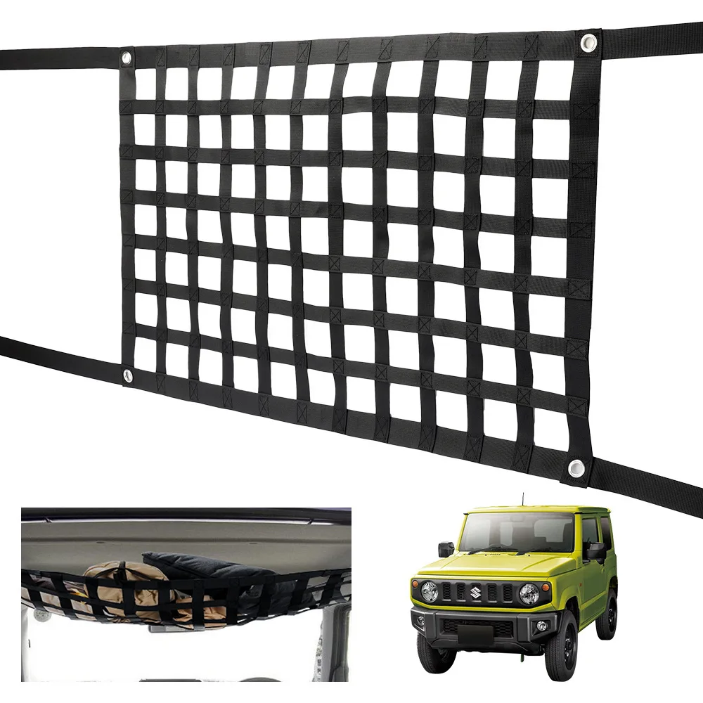 Off Road 4x4 Car Interior Rear Roof Stowage Net for 2019+ SUZUKI Jimny Jb64 Jb74