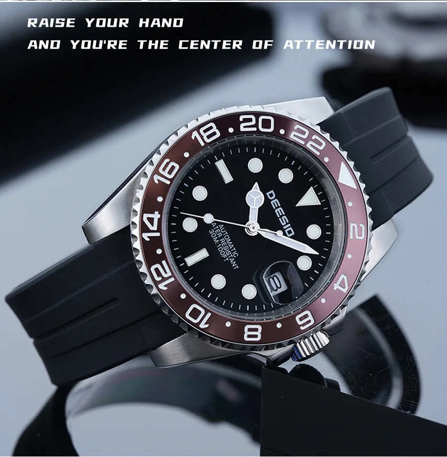 Deesio Automatische Mechanische Uhr für Herren 41mm 316L Edelstahl Uhr Leuchtende Zeiger 30M Wasserdicht Kostenloser Versand – Detail 23