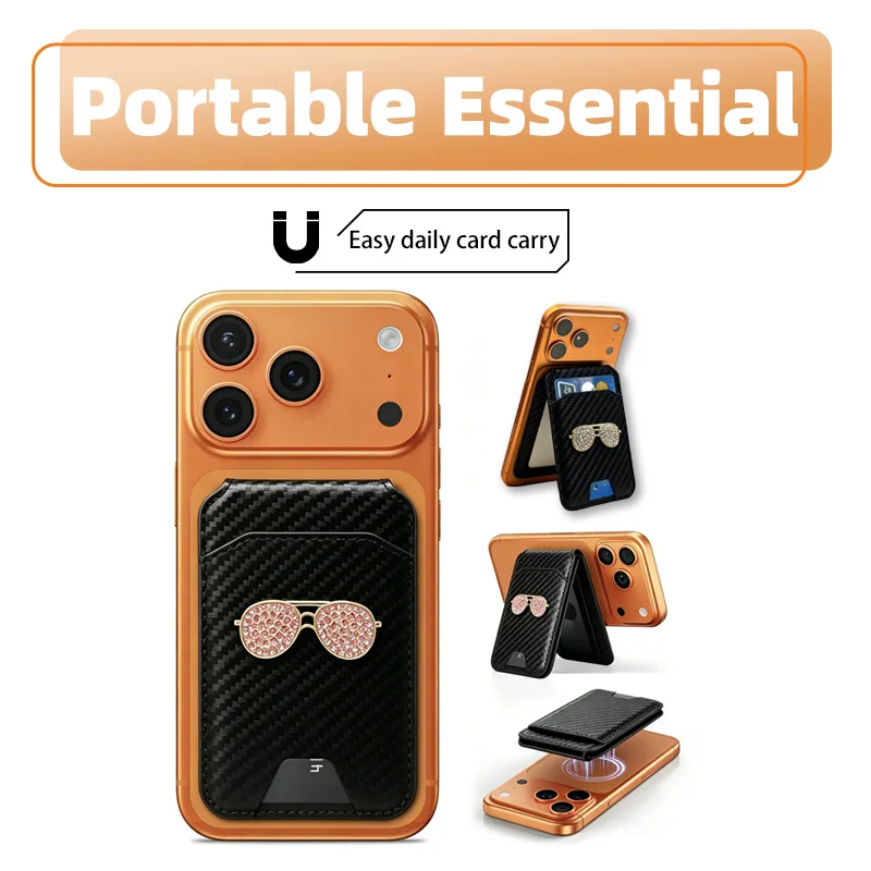 

Card Holder for Men and Women, New Carbon Fiber Leather Driver's License Holder, Bank Card Holder, Magnetic Phone Card Holder, Anti-Degaussing Card Clip, Diamond Sunglasses Accessories
