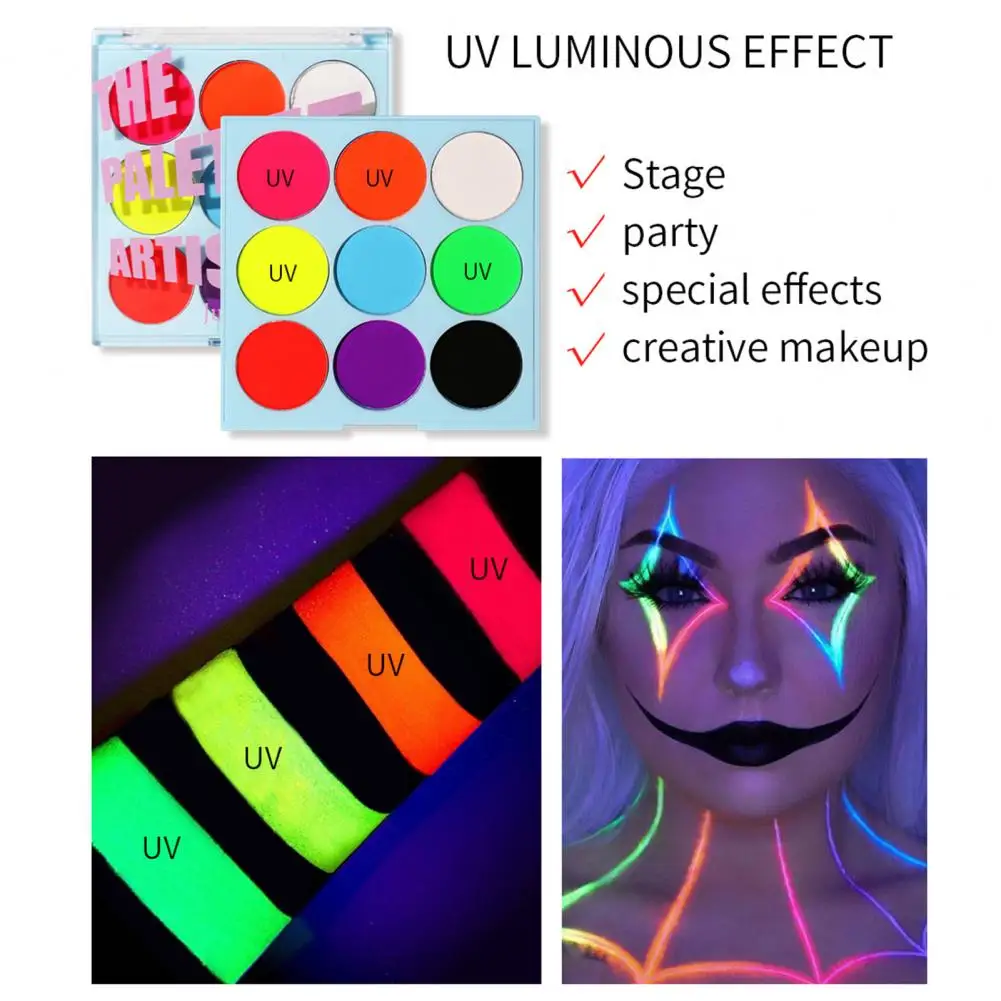 UV Eyeliner Useful Smooth Eyeliner Luminous Water Activated Colorful Halloween Makeup Palette for Women