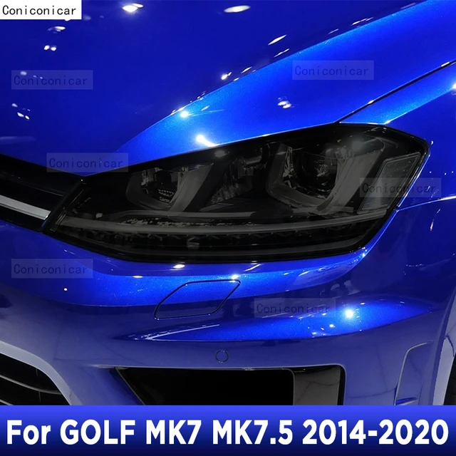 フォルクスワーゲンvwゴルフ7mk7 2014-2020用の透明な黒の色合いの車のヘッドライト