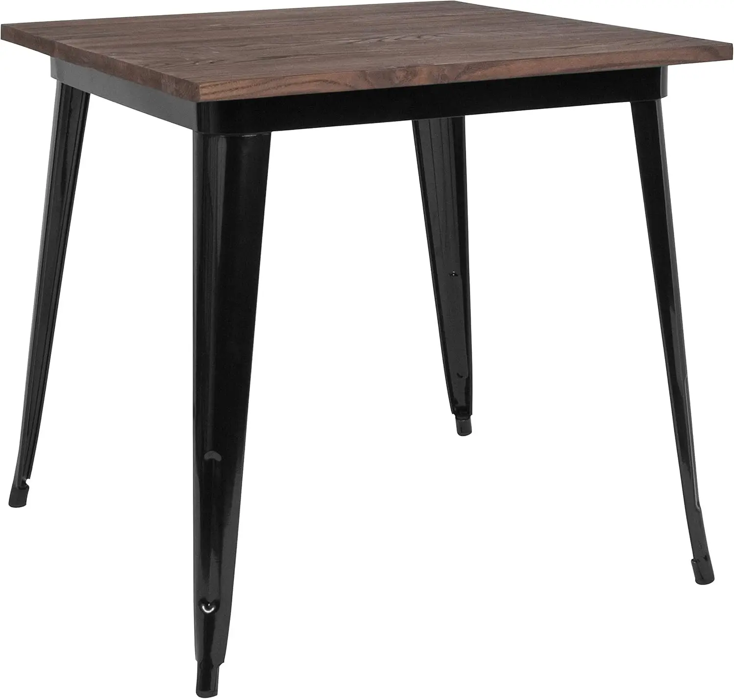 Madeira Metal mesa interior, mesa quadrada preta, 31,5"