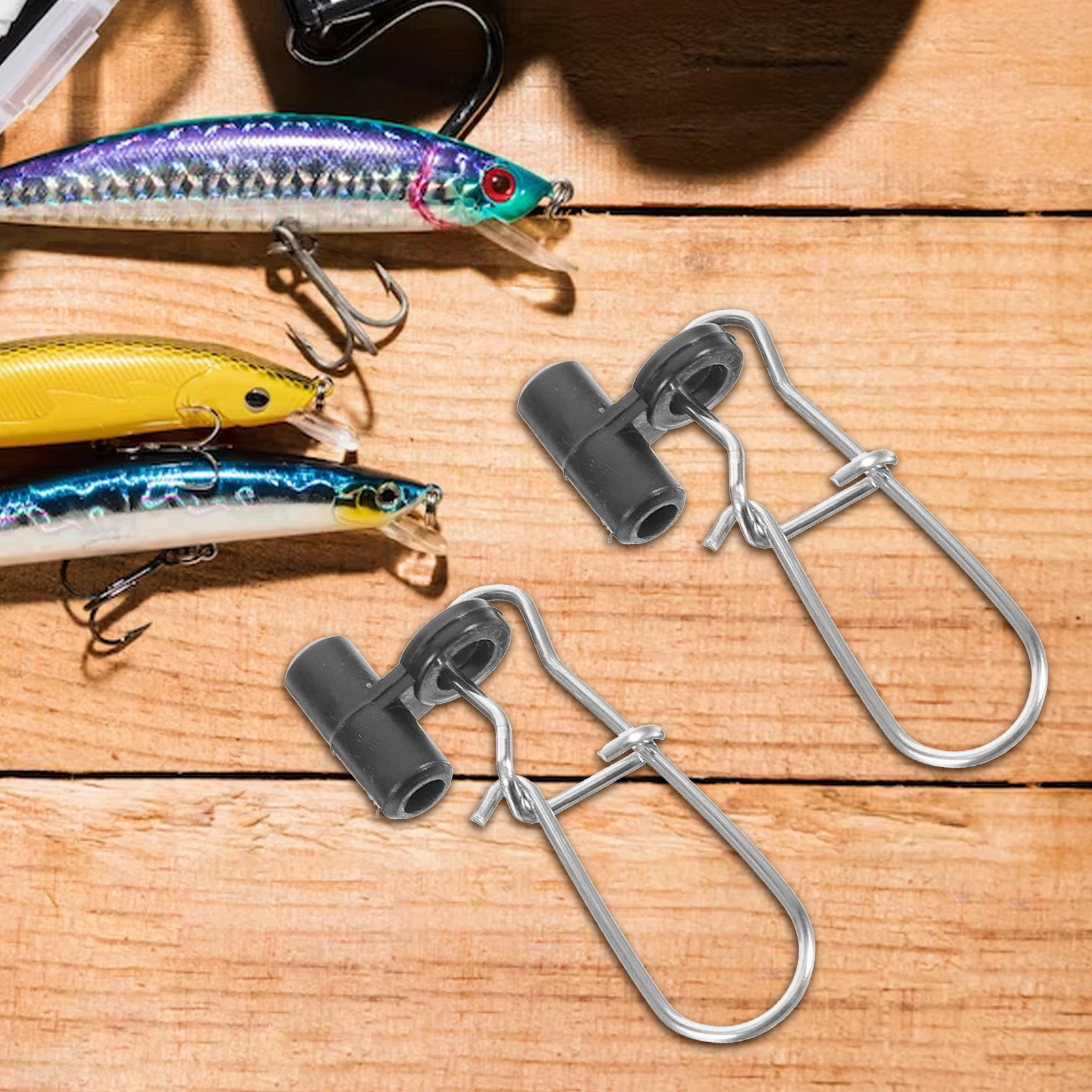 

20 Pcs Fishing Line Connector Lure Small Snaps Stainless Steel Wear Resistant Clips Plastic Gear Accessories Professional Tackle