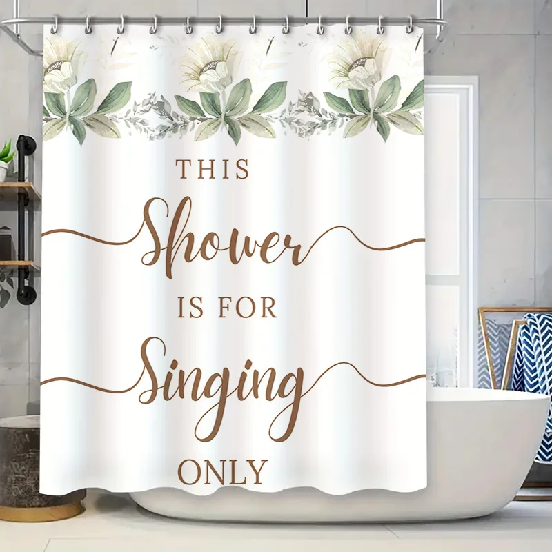 Delightful Ombre Shower Curtain for Your Bathroom Decor Luxurious Metallic Floral Design with Hooks Set in Mint Pink Gold White