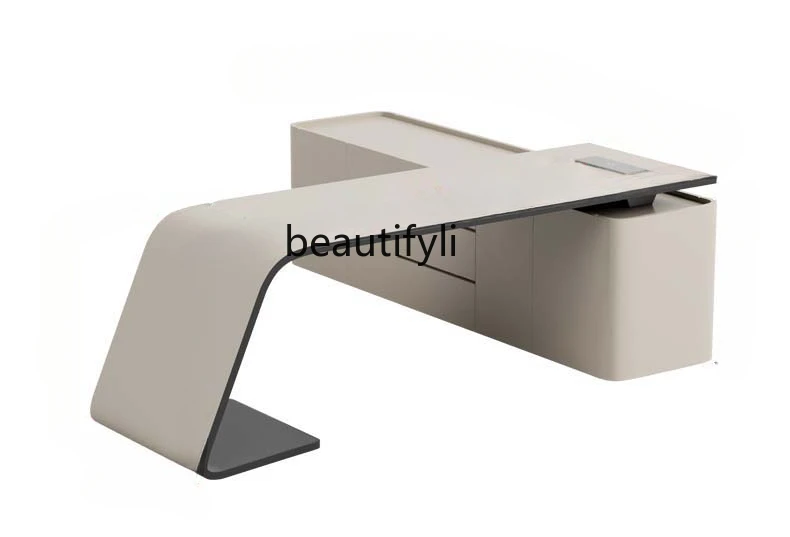 

Paint Light Luxury Boss Desk Modern Minimalist Design Office Desk and Chair