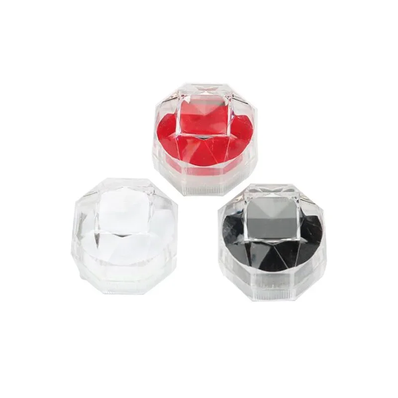 Transparent Package Box Lover Propose Jewelry Packaging Mini Acrylic Crystal Ring Storage Display Box Organizer Case Wholesale