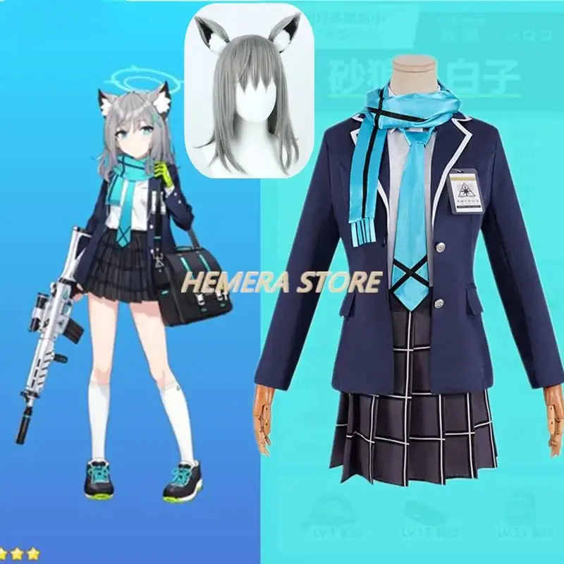 qq023Game Blue Archive Sunaookami Shiroko Kuromi Serika Takanashi Hoshino Cosplay Costume School Uniforms Halloween Carnival Out