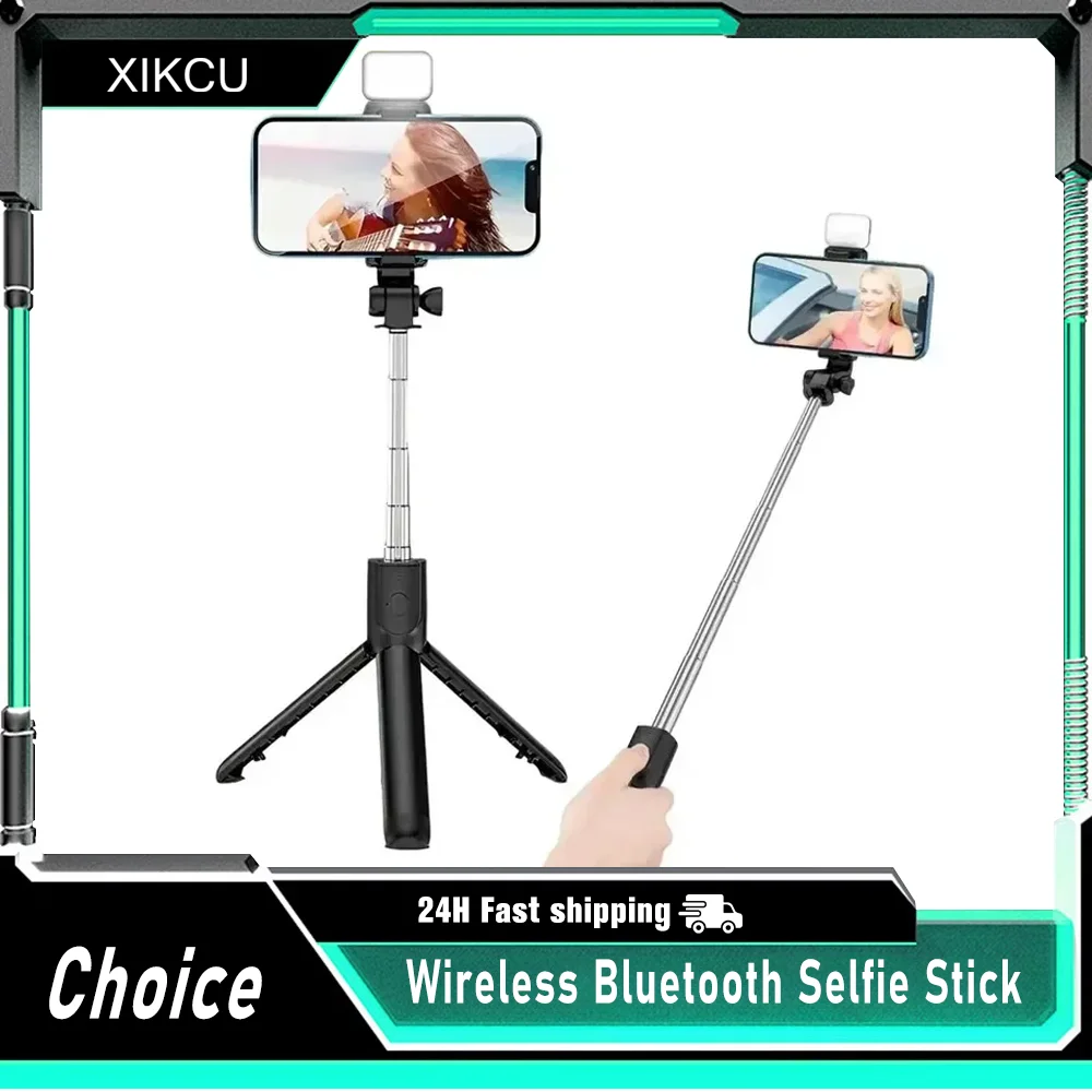 

Wireless Selfie Stick Tripod Stand with Light Bluetooth Remote Extendable Tripod for iPhone Mobile Phone Live Streaming