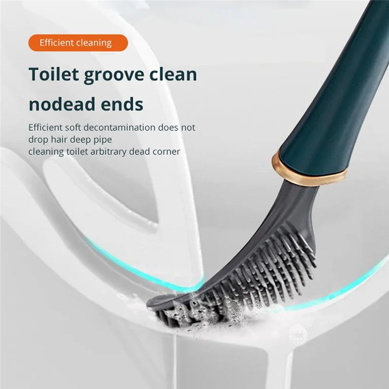 ABCL 1-teilige Toilettenbürste zur Wandmontage, kreative Toilettenbürste zum automatischen Öffnen und Schließen, stanzfreie Bürste